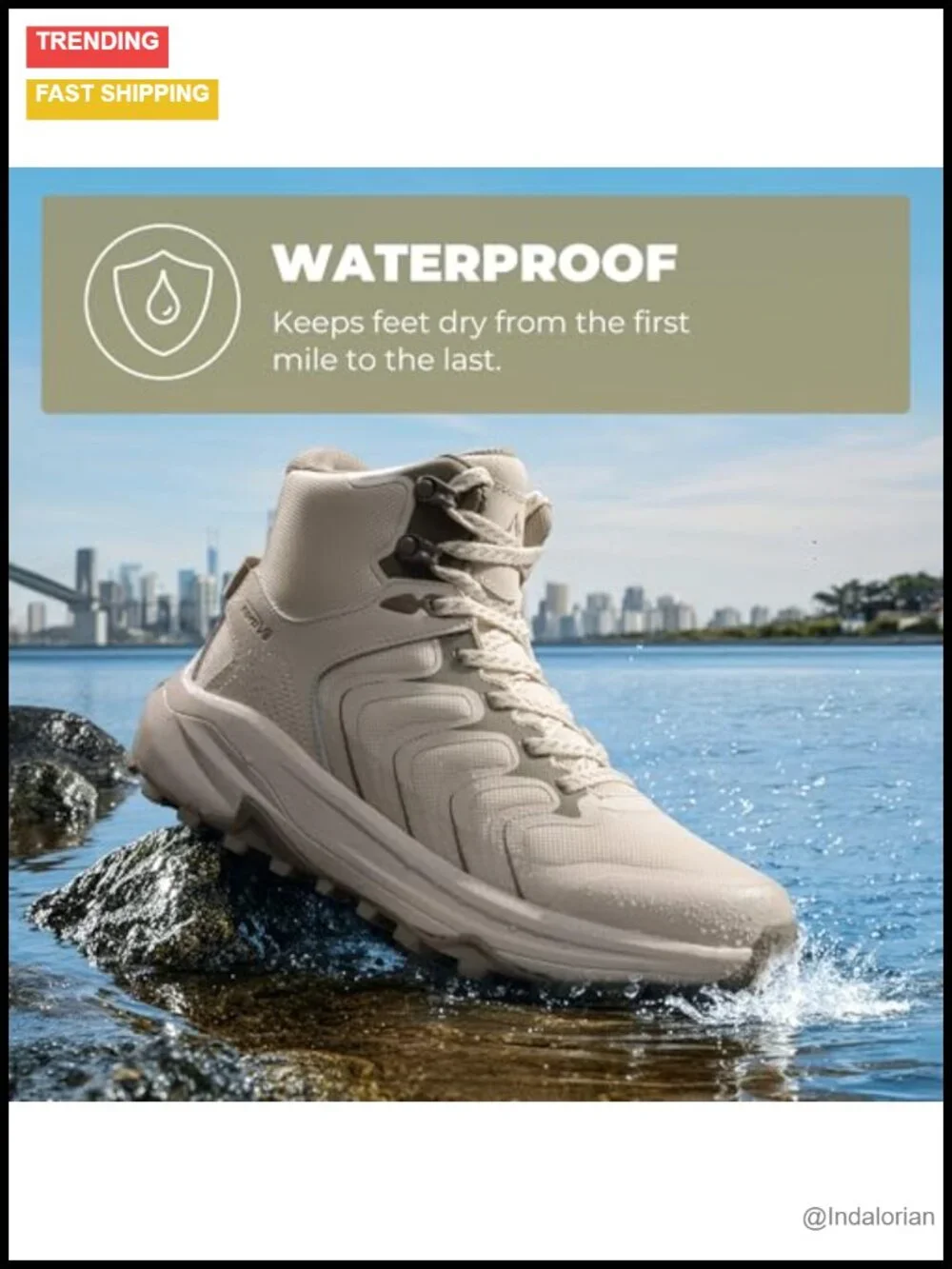 Women's Waterproof Hiking Boots with Arch Support Cushioned Insole